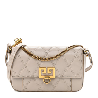 Givenchy Goatskin Quilted GV3 Mini Pocket Convertible Bag Natural 1 of 11