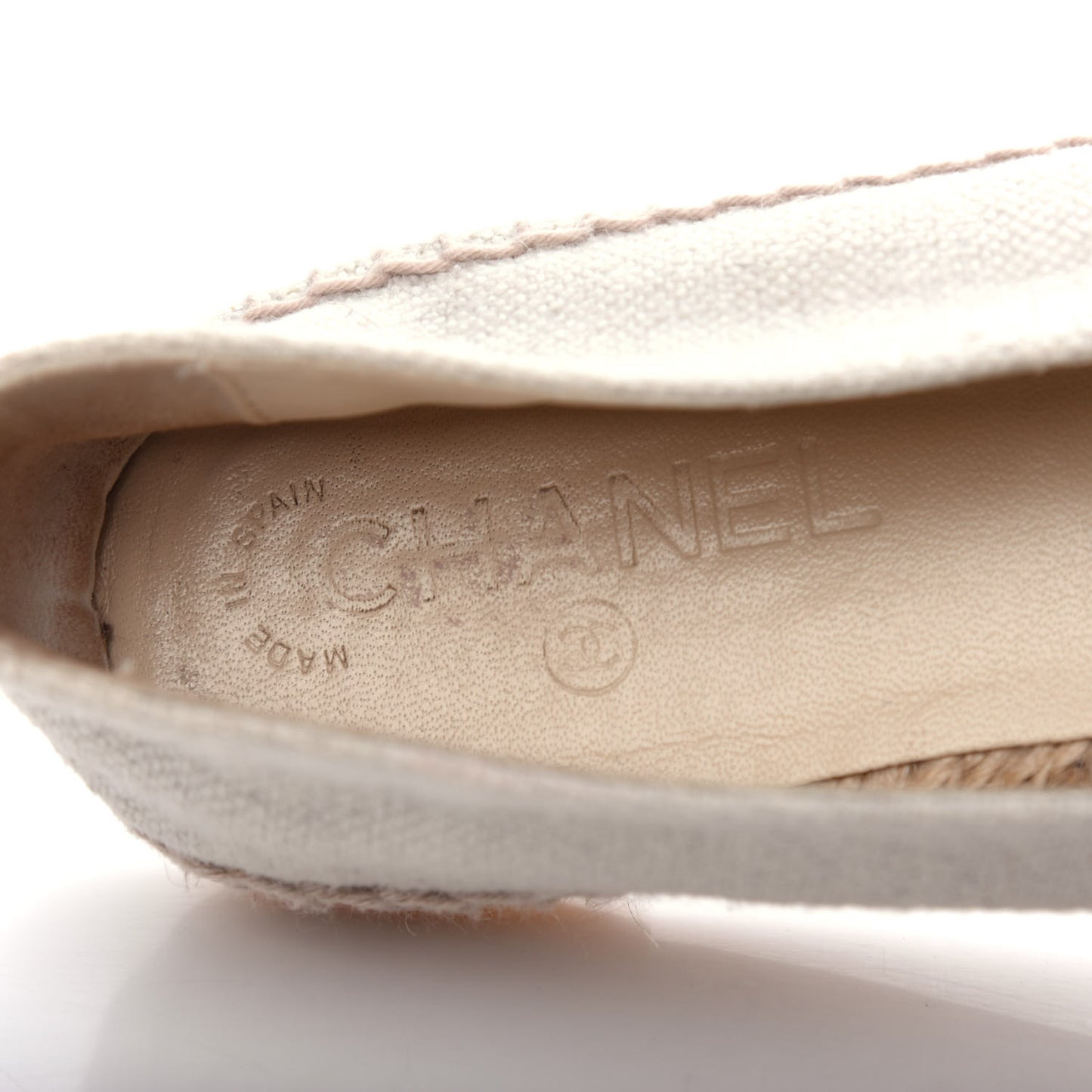 Linen CC Espadrilles 40 Beige Black