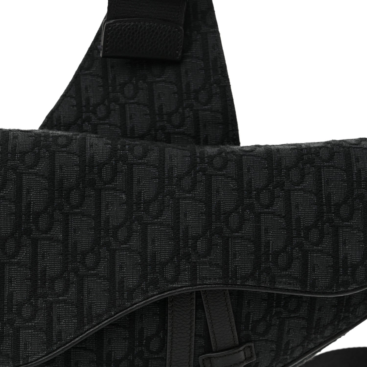 Christian Dior Oblique Mens Saddle Bag Black Blue 8 of 10