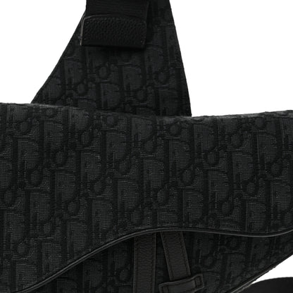 Christian Dior Oblique Mens Saddle Bag Black Blue 8 of 10