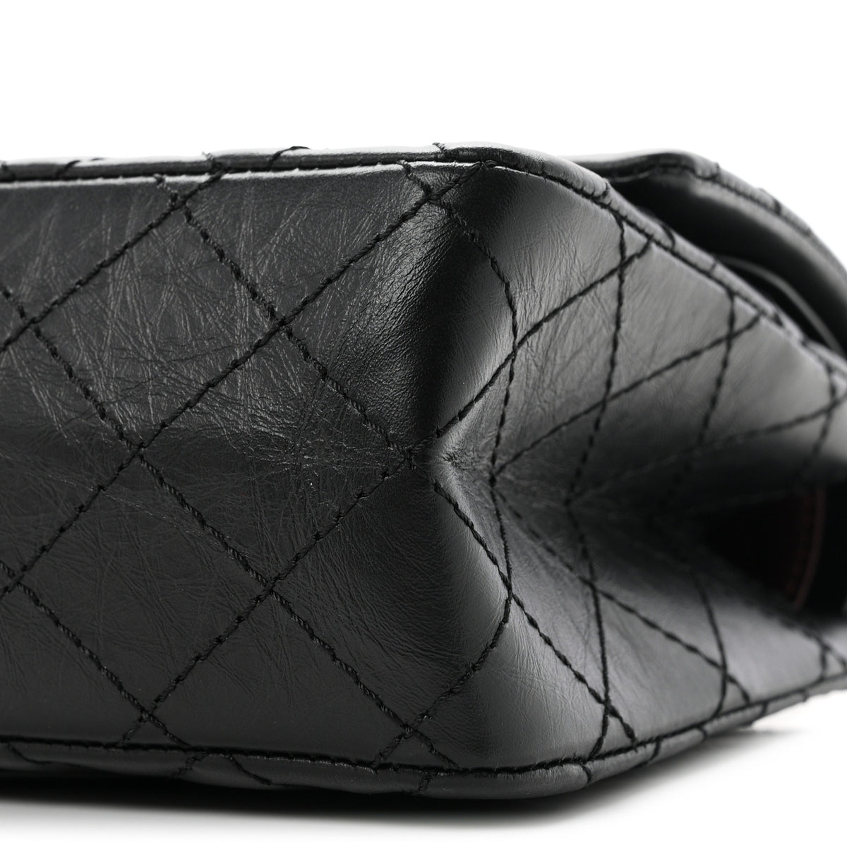 Aged Calfskin Quilted 2.55 Reissue 225 Flap Black