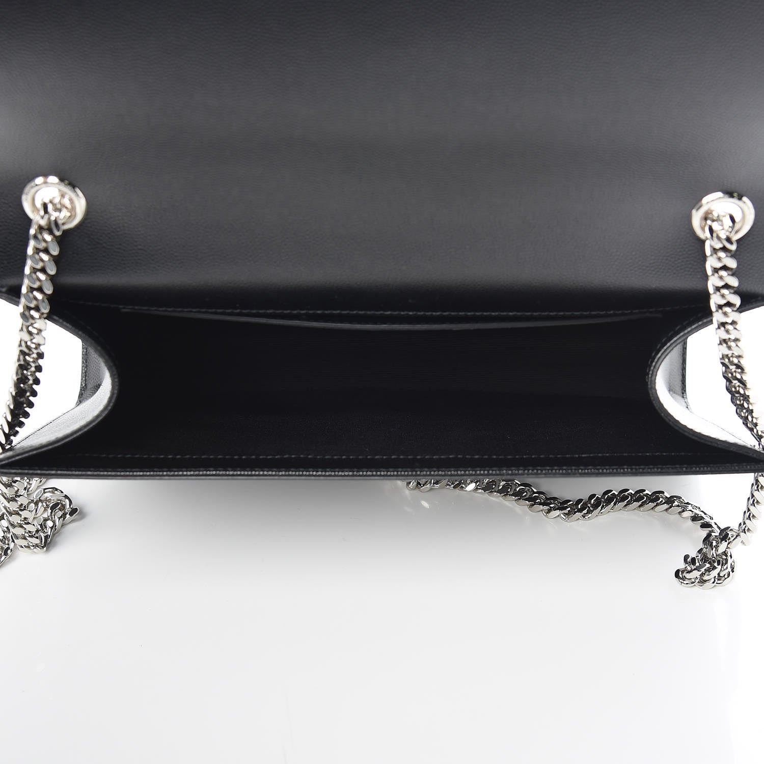 Saint Laurent Grain De Poudre Large Classic Monogram Kate Satchel Black 5 of 11