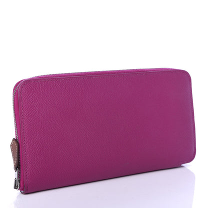 Hermes Epsom Silk'In Wallet Rose Pourpre Bleu Lin 3 of 8