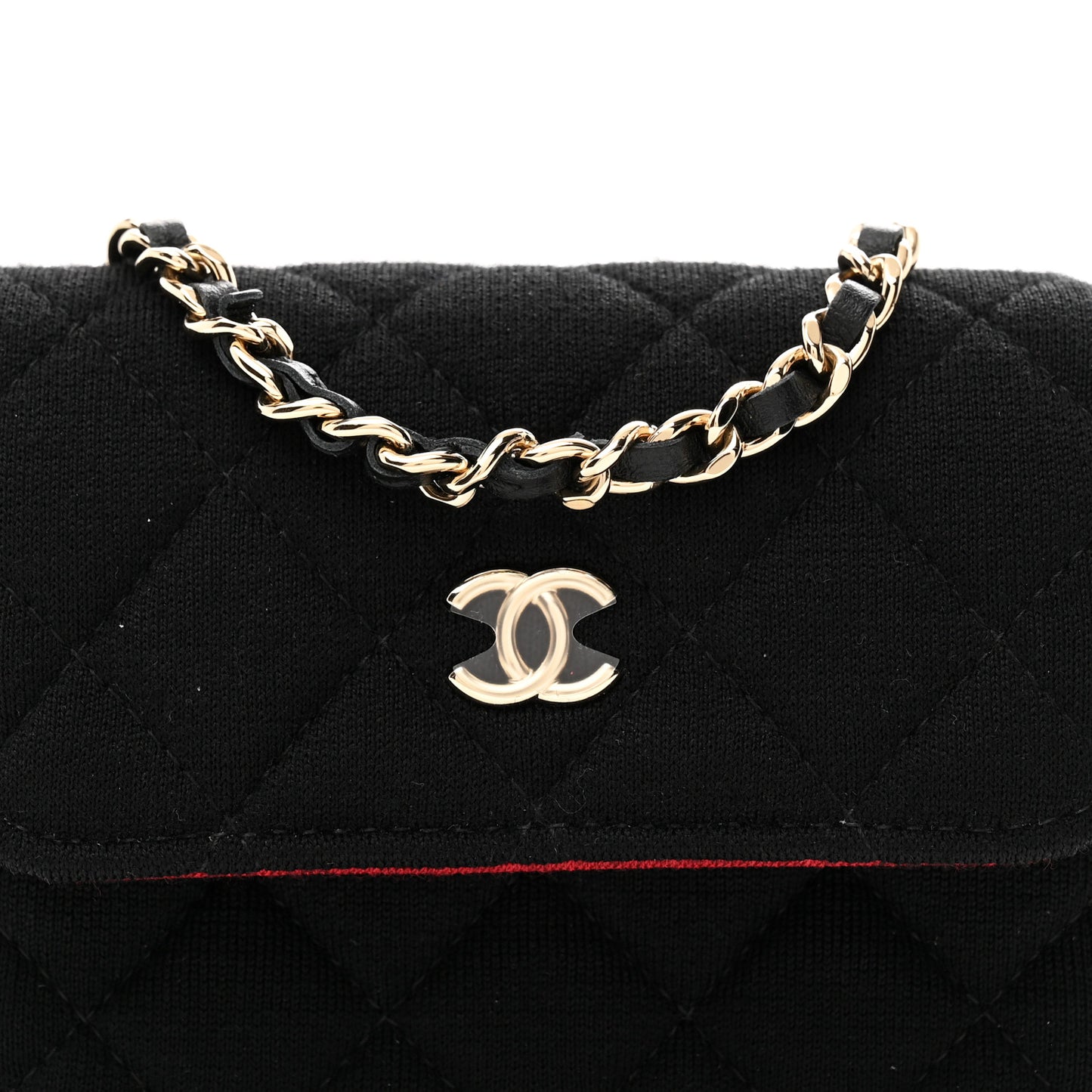 Jersey Quilted Micro Mini Flap Black