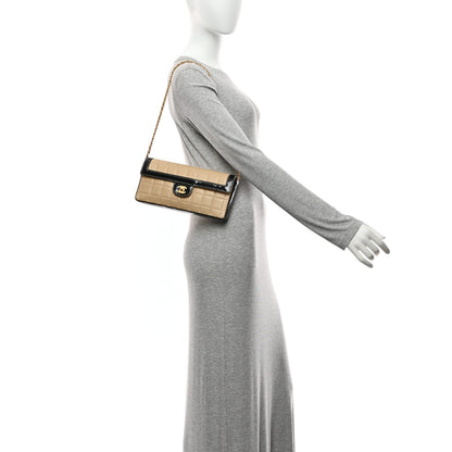 Chanel Lambskin Patent East West Chocolate Bar Flap Beige 2 of 11