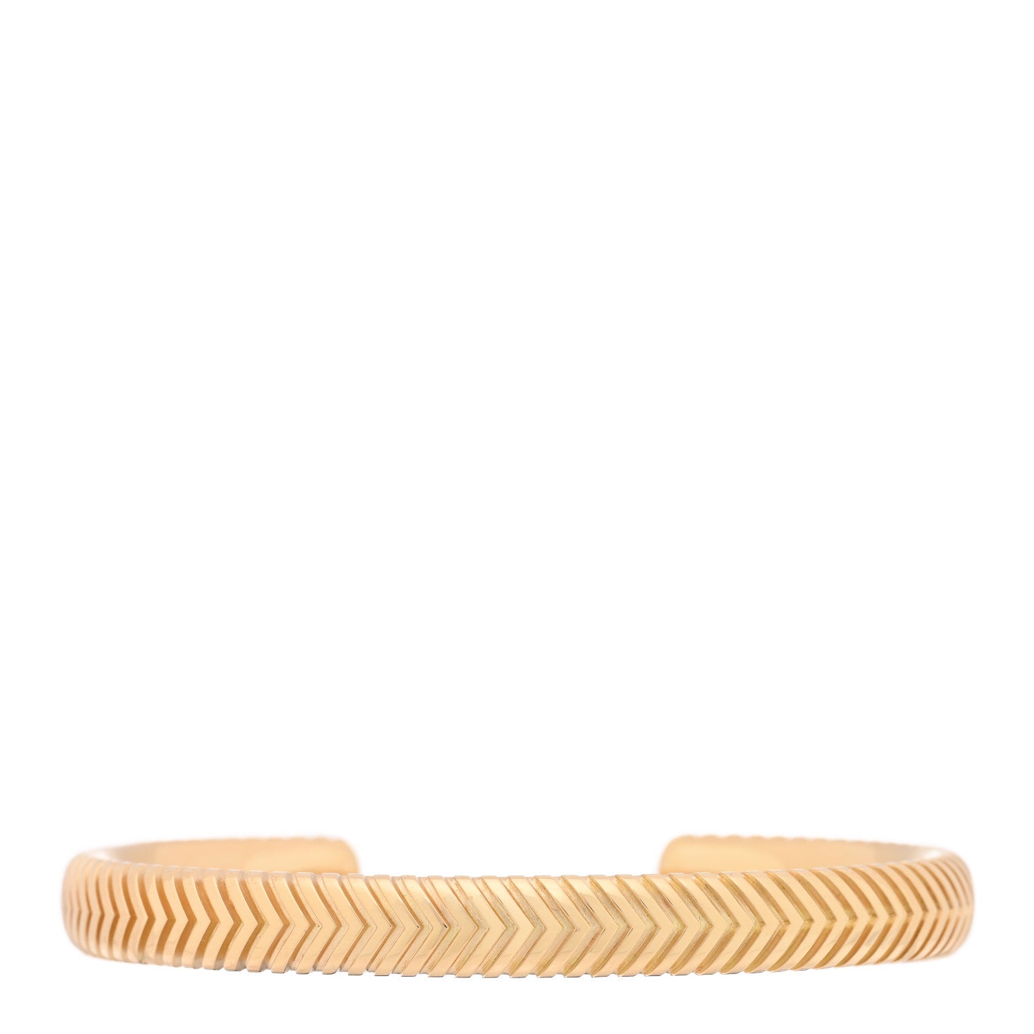 David Yurman 18K Yellow Gold 8mm Chevron Cuff Bracelet 1 of 4