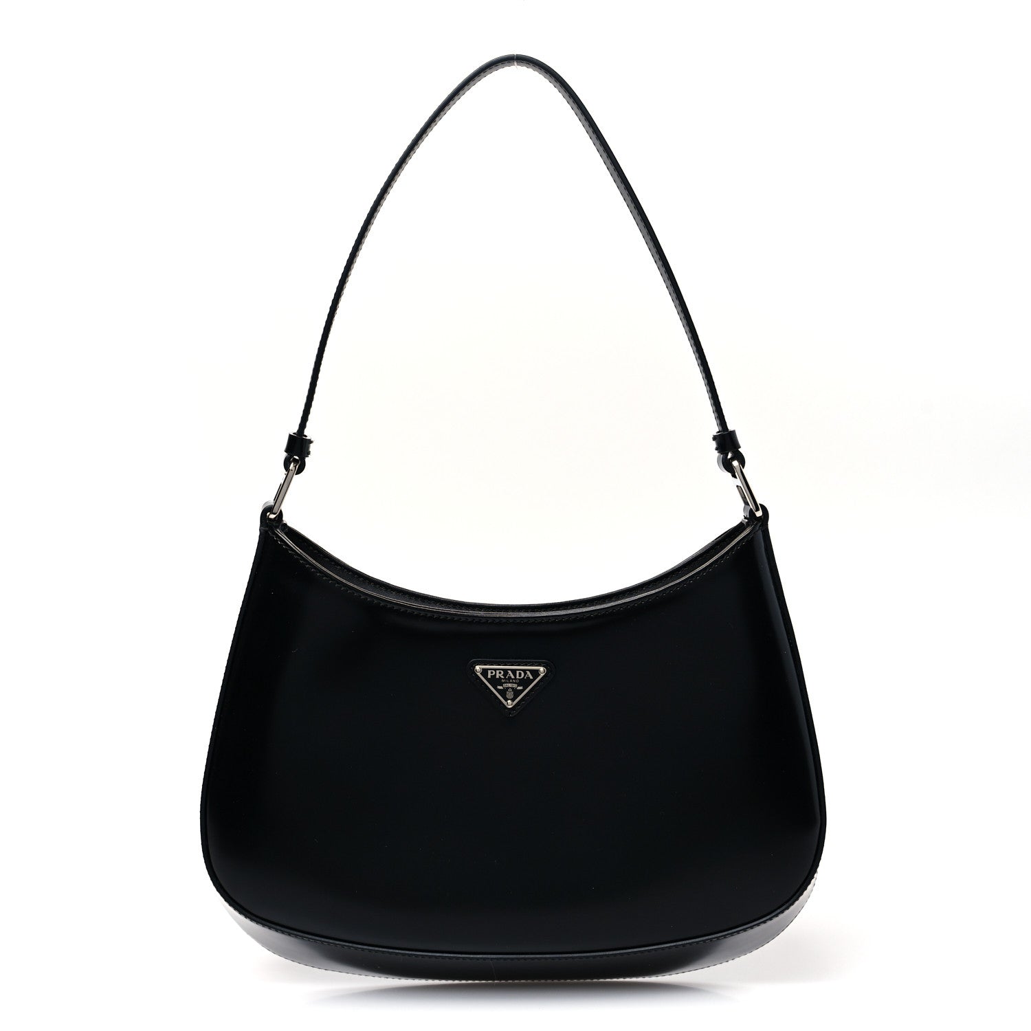 Prada Spazzolato Cleo Shoulder Bag Black 1 of 7