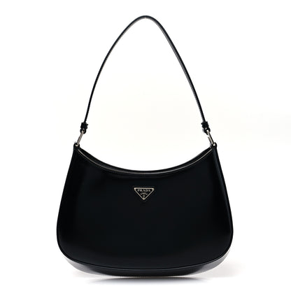 Prada Spazzolato Cleo Shoulder Bag Black 1 of 7