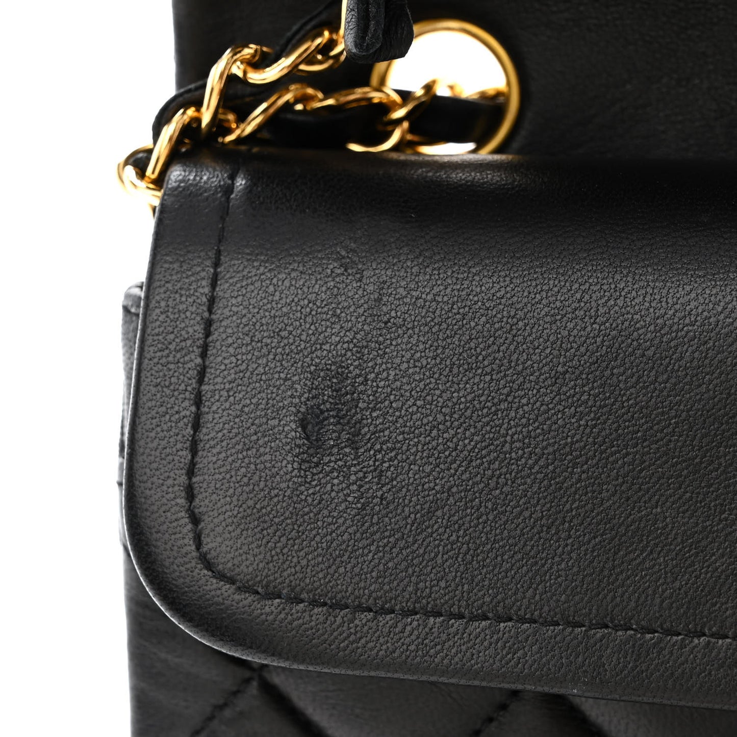 Lambskin Quilted Small Double Flap Black