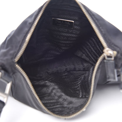 Prada Tessuto Nylon Soft Calfskin Shoulder Bag Black 4 of 15