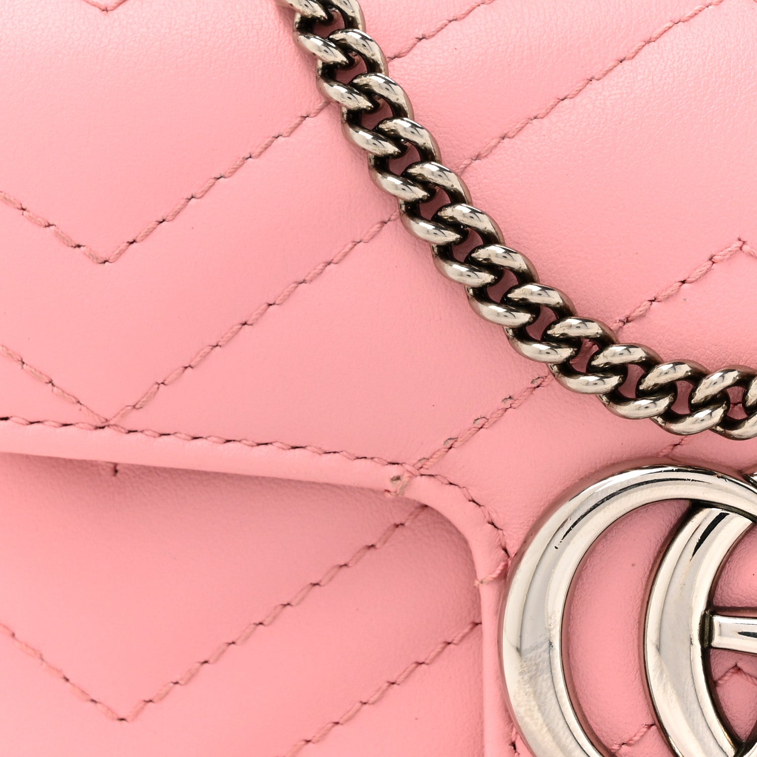 Gucci Calfskin Matelasse Super Mini GG Marmont Shoulder Bag Wild Rose 8 of 12