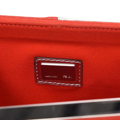 Fendi Metallic Saffiano Bi-Color Grande Clutch Papavero Argento 6 of 6
