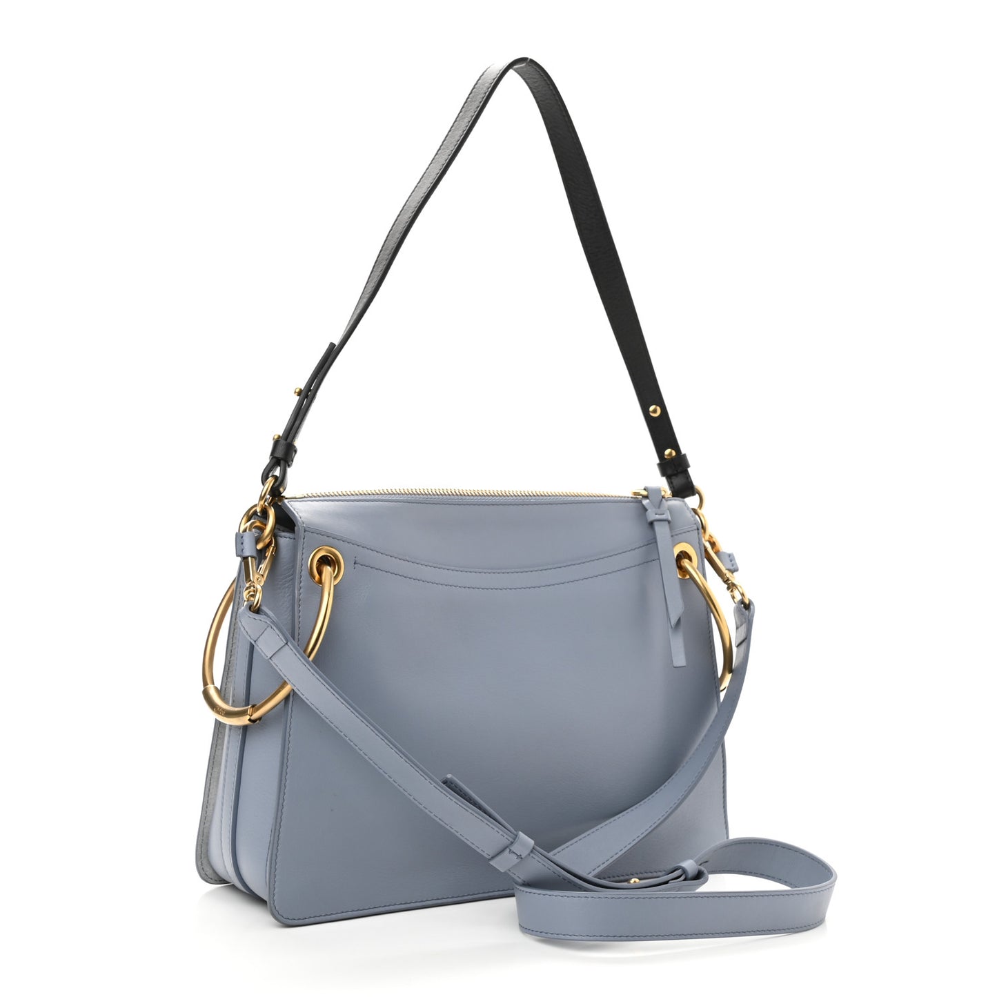 Calfskin Suede Small Roy Bag Washed Blue