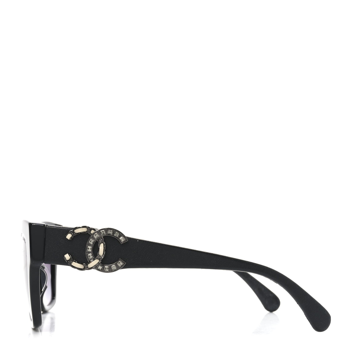 Acetate Square Cat Eye CC Sunglasses 5456-Q-A Black