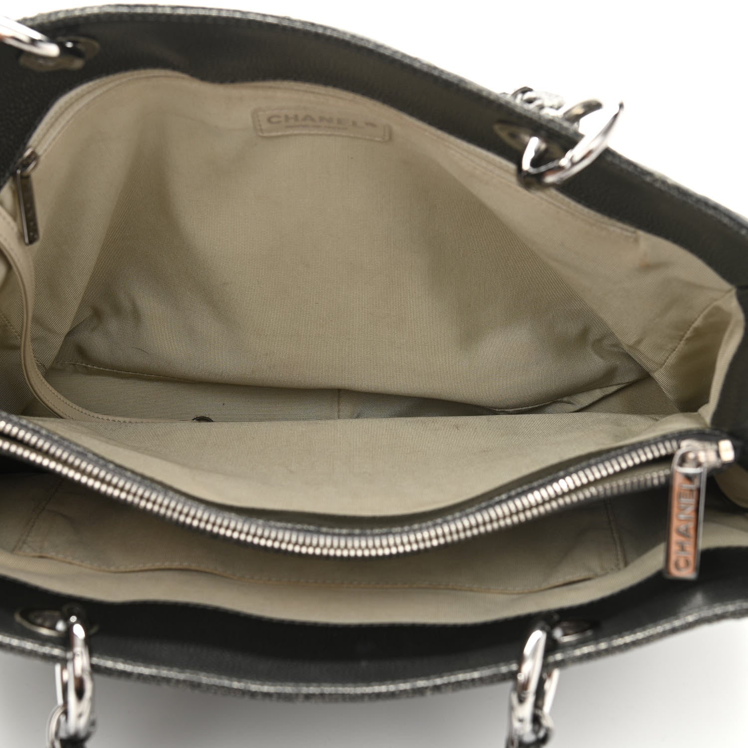 Chanel Metallic Caviar Quilted Grand Shopping Tote GST Dark Silver 6 of 14