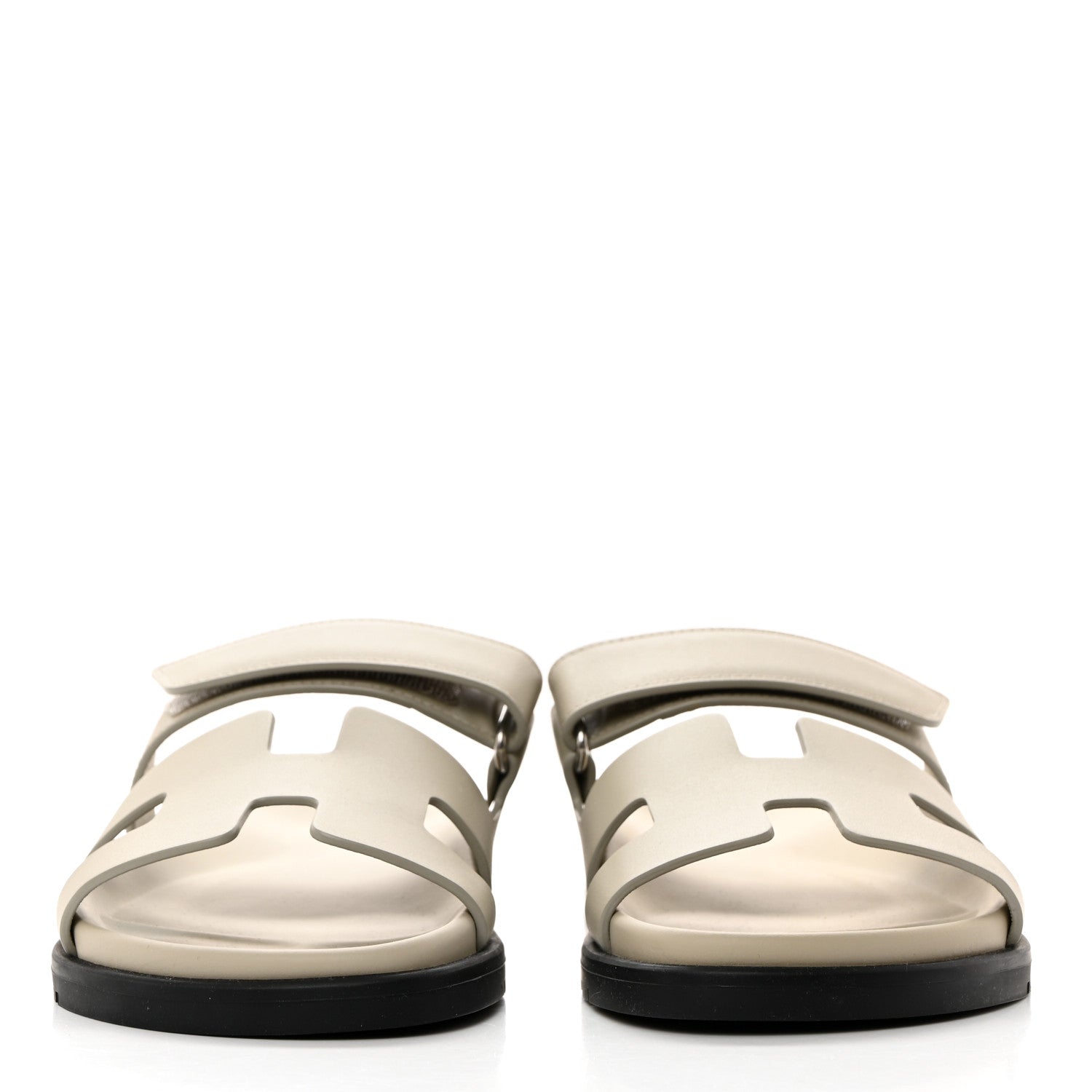 Hermes Calfskin Womens Chypre Sandals 37 Beige Esquisse 2 of 9