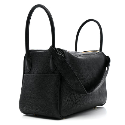 Hermes Taurillon Clemence Lindy 26 Black 3 of 11
