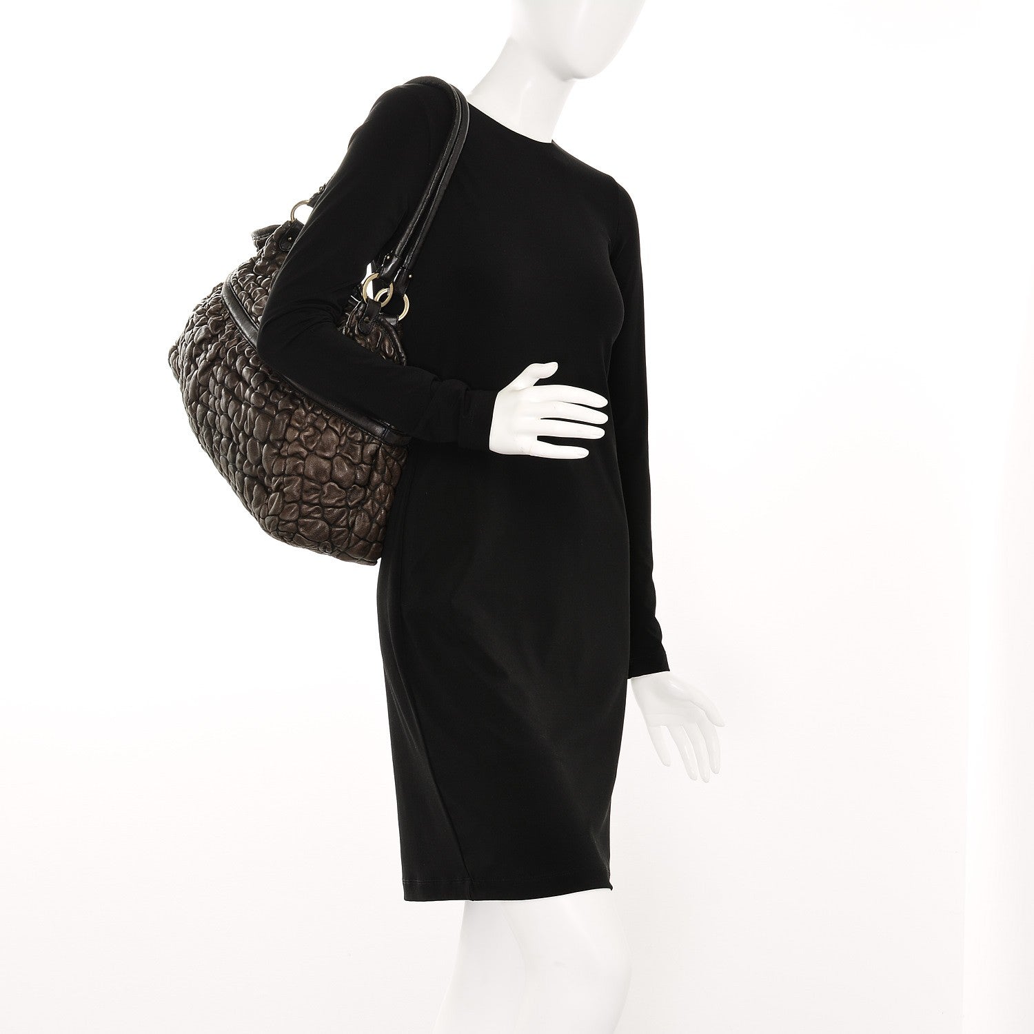 Fendi Bubble Calfskin Large Chef Shopper Tote Brown 2 of 9