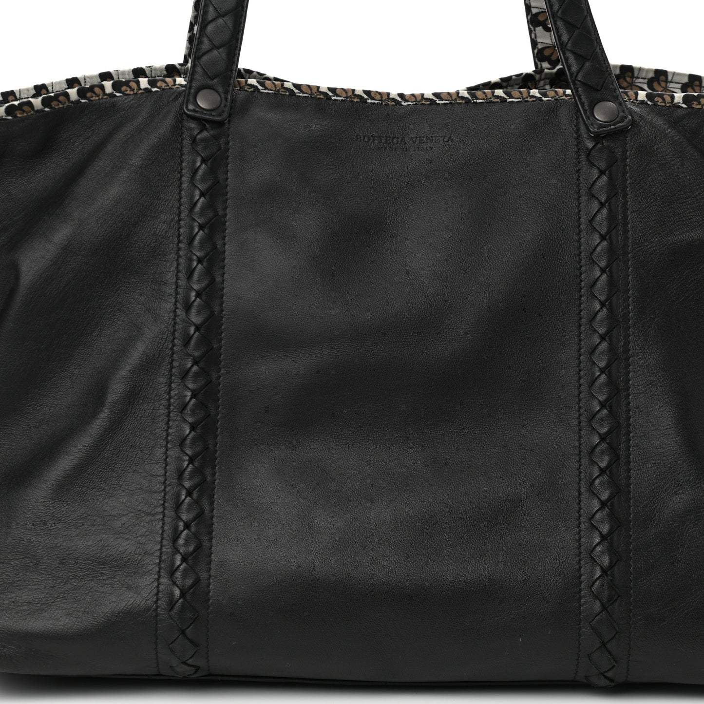 Nappa Nylon Medium Reversible Butterfly Shoulder Bag Black Cement