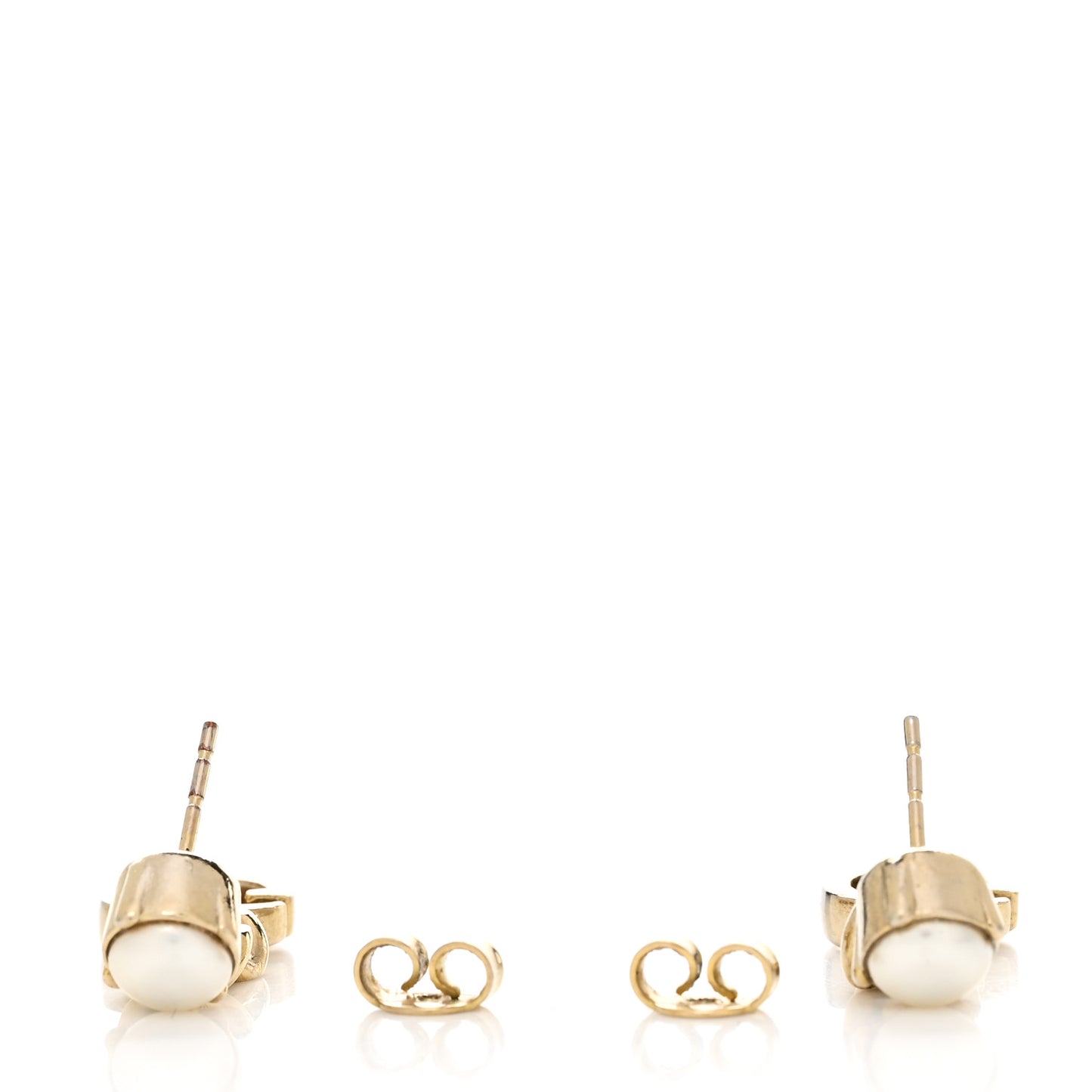 Metal Pearl Double G Earrings Gold