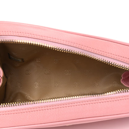 Chanel Grained Calfskin CC Button Medium Pouch Cosmetic Case Pink 4 of 9
