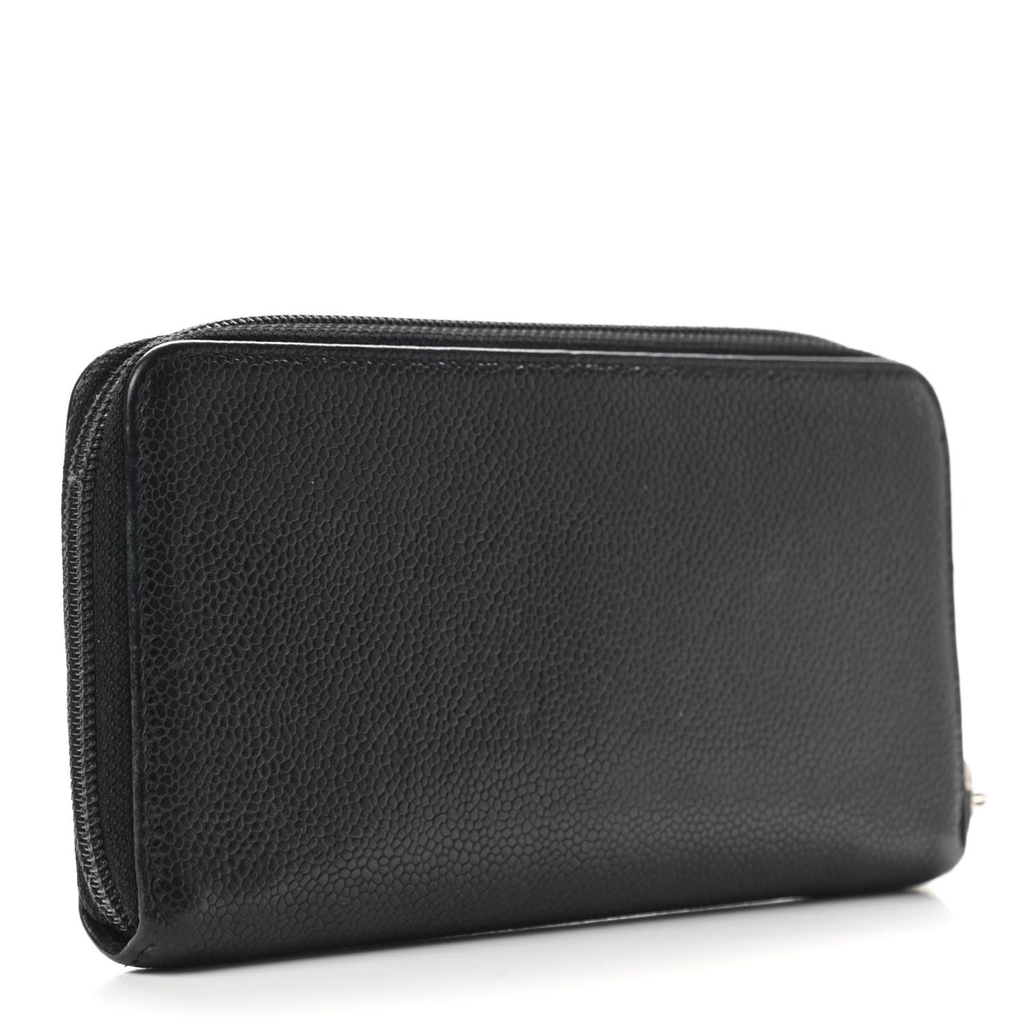 Caviar Large Timeless CC Zip Around Wallet Black