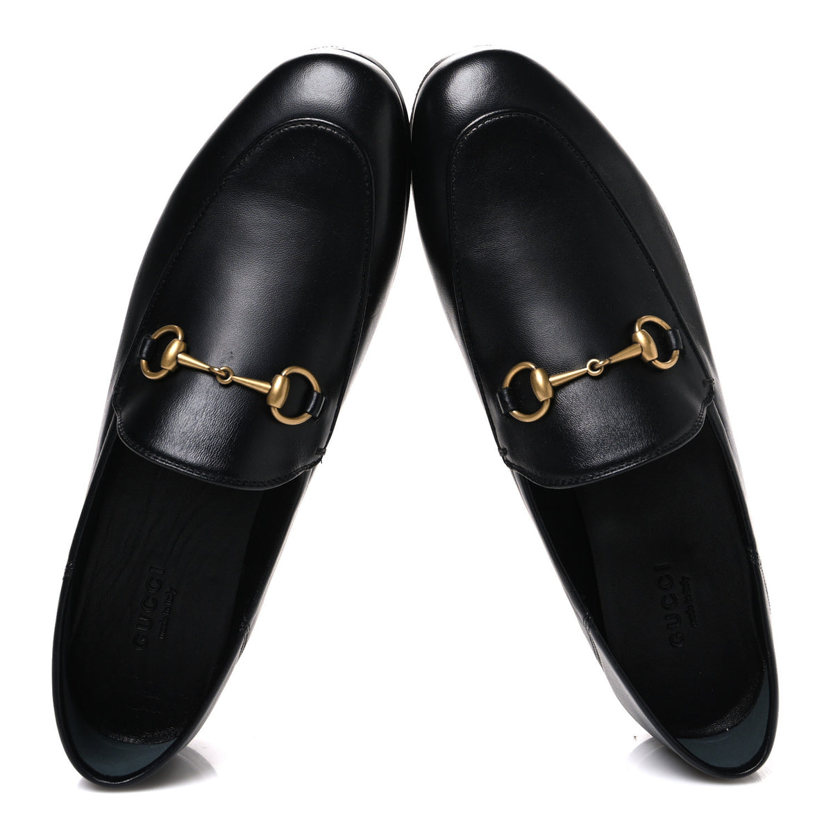 Gucci Lambskin Womens Brixton Horsebit Loafers 38 Black 2 of 11