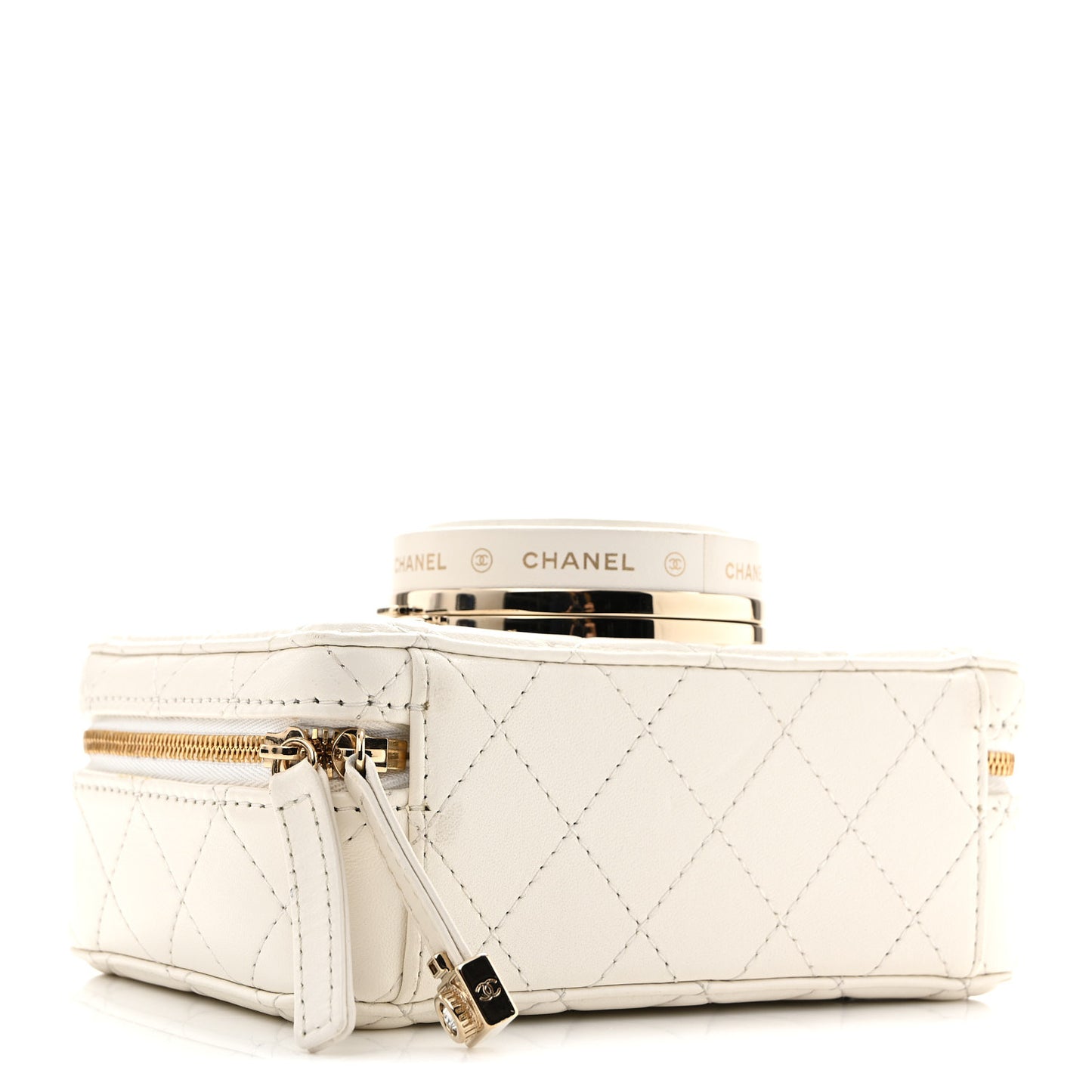 Lambskin Quilted Coco Click Bag White
