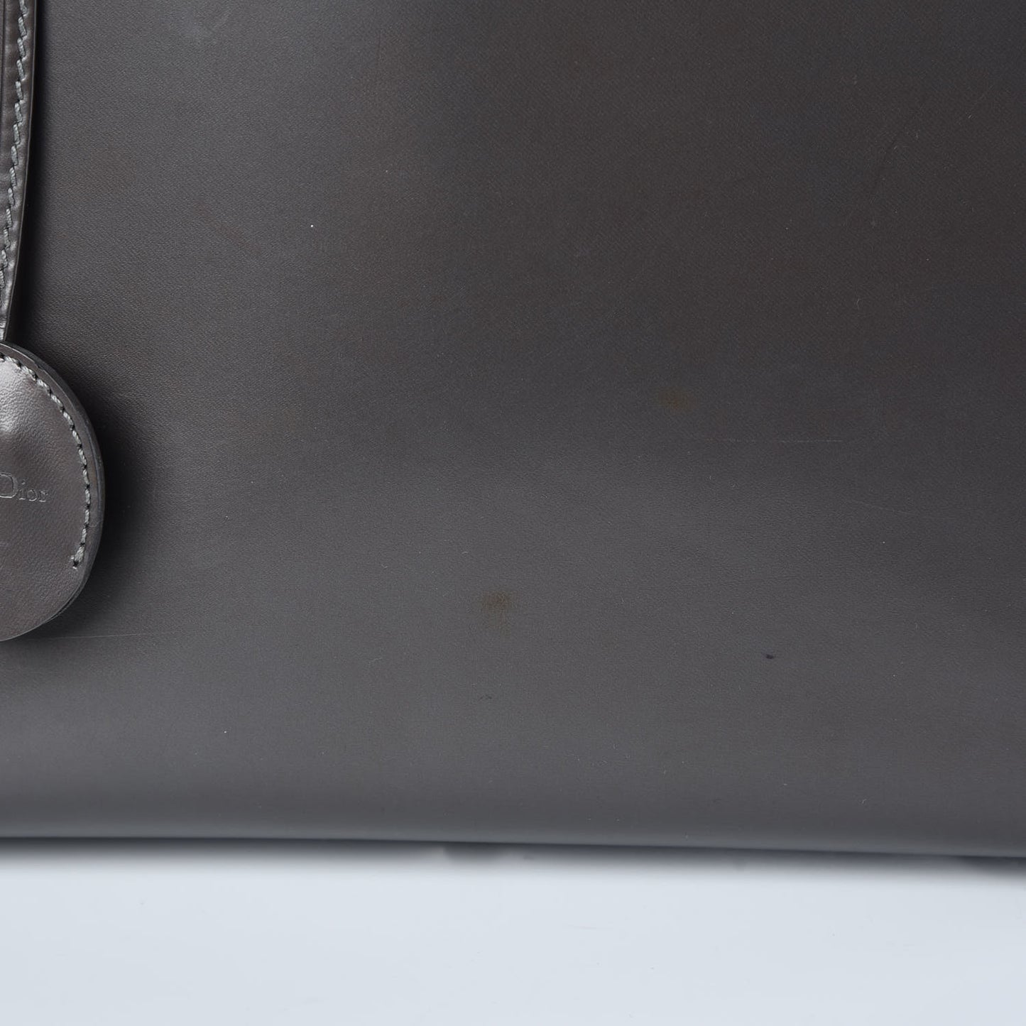 Patent Chrome Beaded Malice Tote Grey