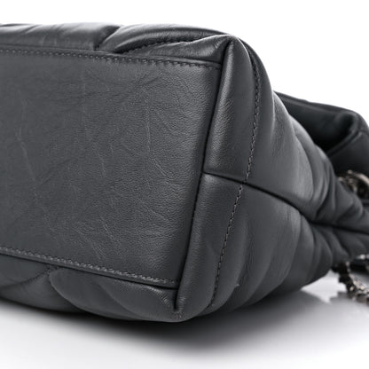 Saint Laurent Lambskin Quilted Small Loulou Puffer Monogram Chain Satchel Storm 9 of 11