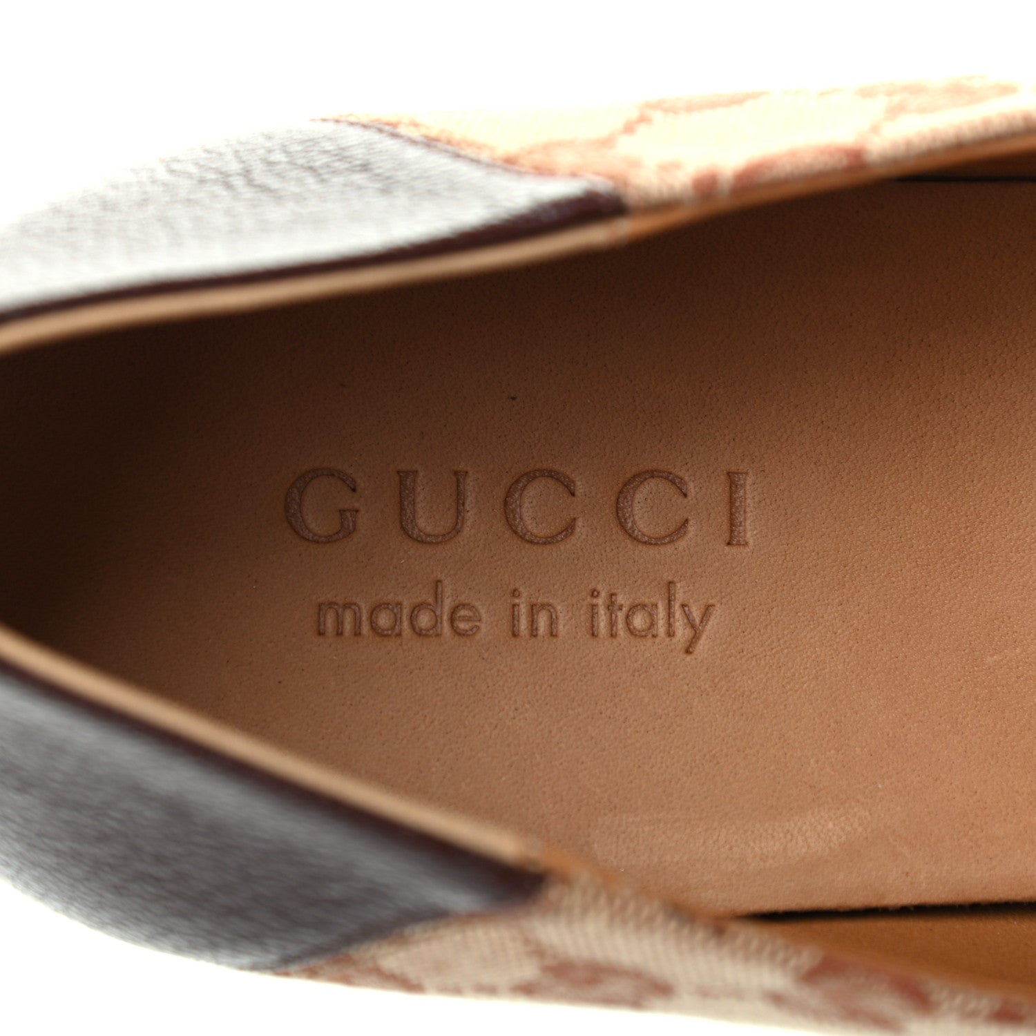 Gucci GG Monogram Goatskin Web Mens Horsebit Loafers 9.5 Beige Ruggine Light Brown 7 of 8