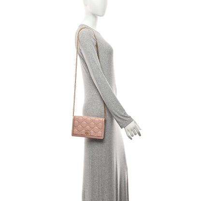 Gucci Calfskin GG Matelasse Chain Wallet Rhodamine Light Pink 2 of 11