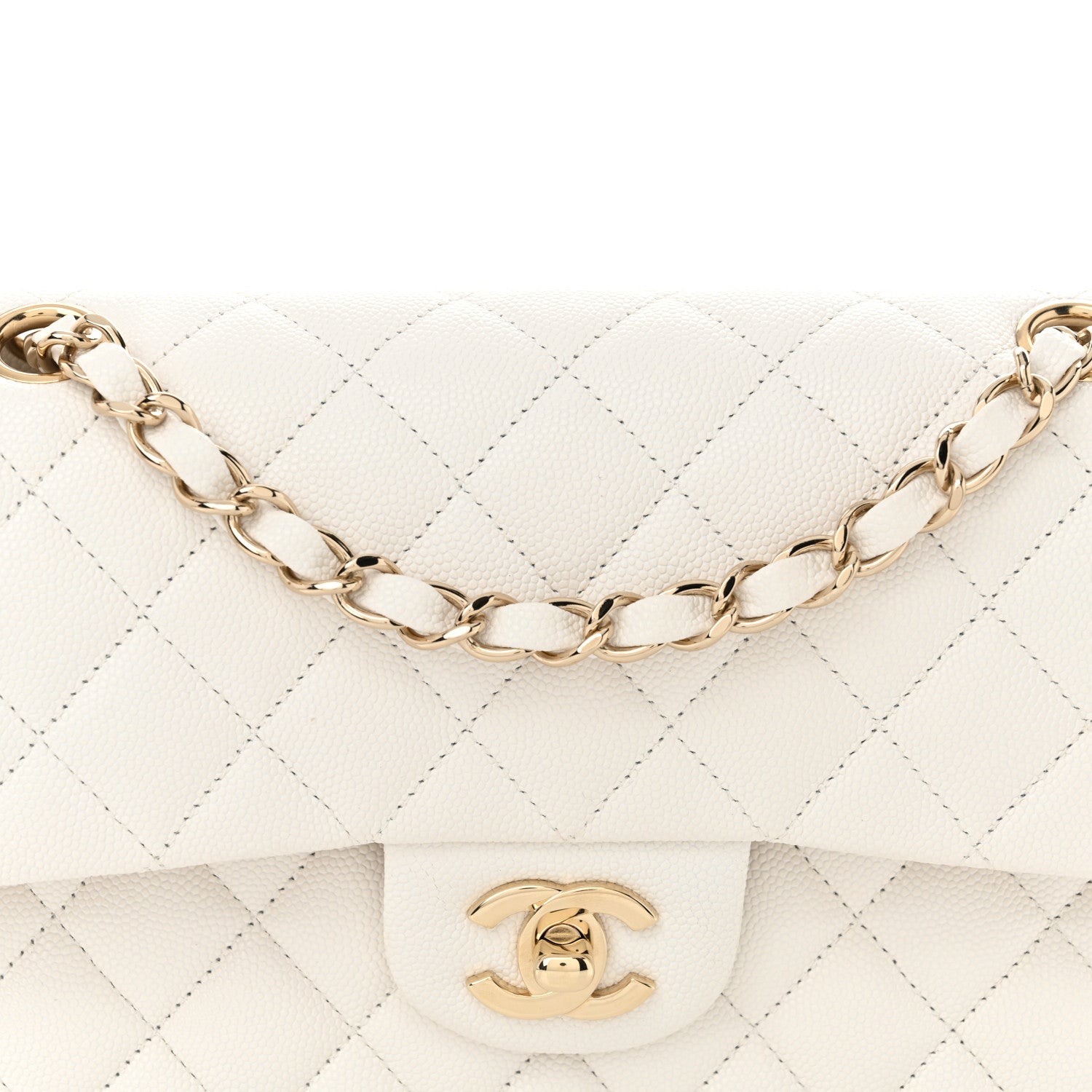 Chanel Caviar Quilted Small Double Flap White 8 of 10