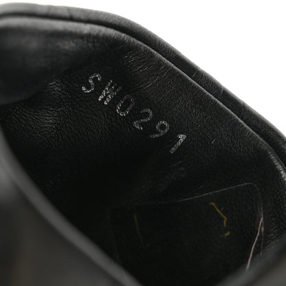 Louis Vuitton Lambskin Embossed Monogram Revival Mid Heel Mules 39 Black 8 of 10