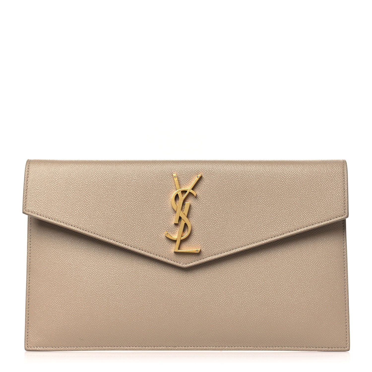 Saint Laurent Grain De Poudre Uptown Pouch Dark Beige 1 of 9