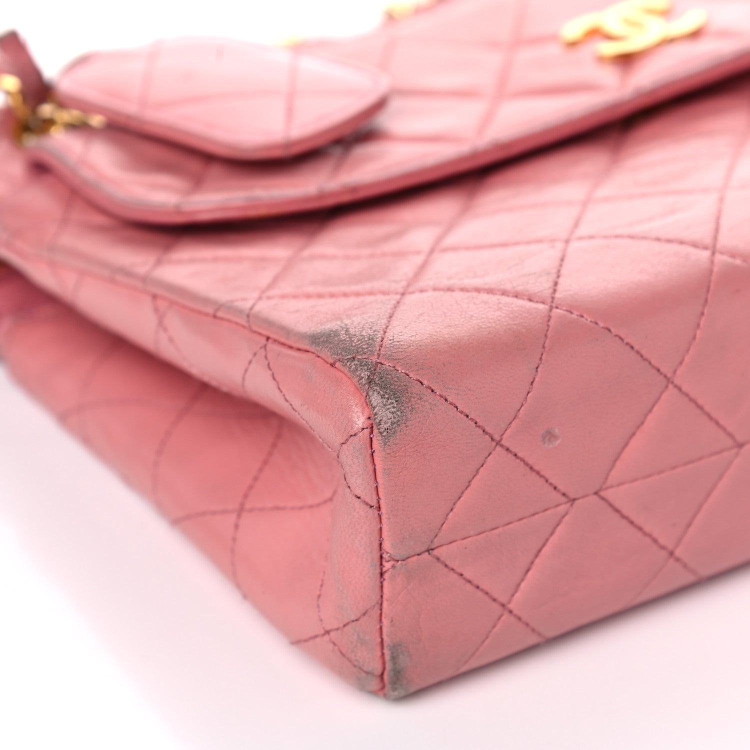 Chanel Lambskin Quilted Pocket Flap Shoulder Bag Pink 9 of 43