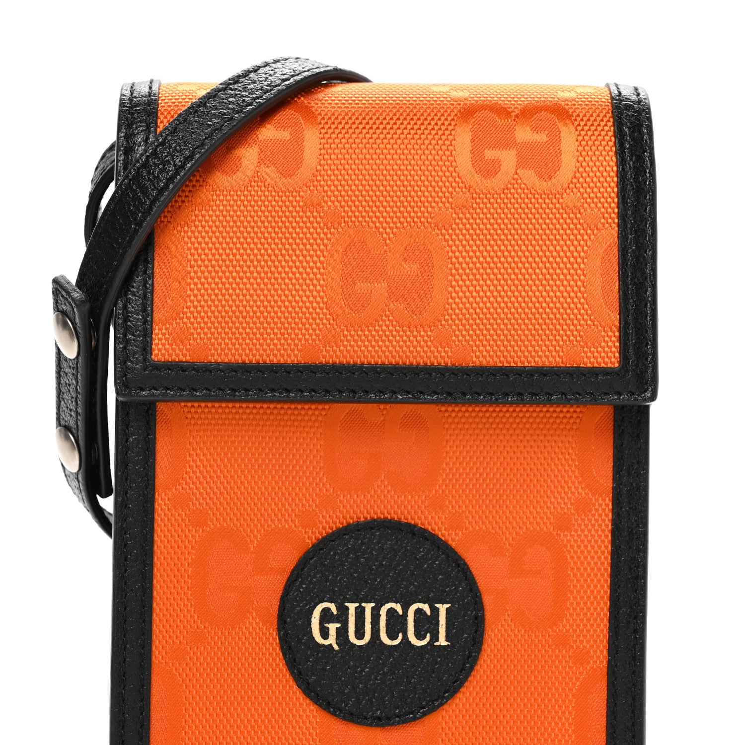 Gucci Econyl Nylon Monogram Off The Grid Crossbody Bag Carrot Orange Black 8 of 10