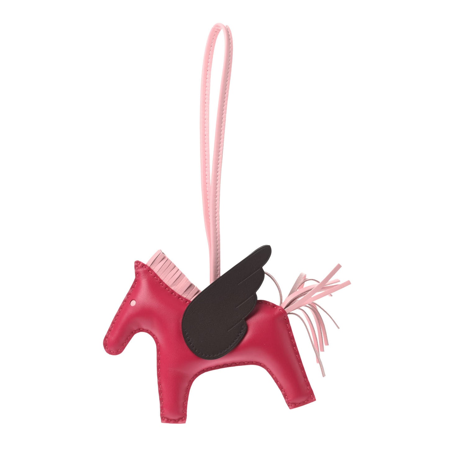 Milo Lambskin Grigri Rodeo Pegase Horse Bag Charm MM Framboise Rose Sakura Rouge Sellier