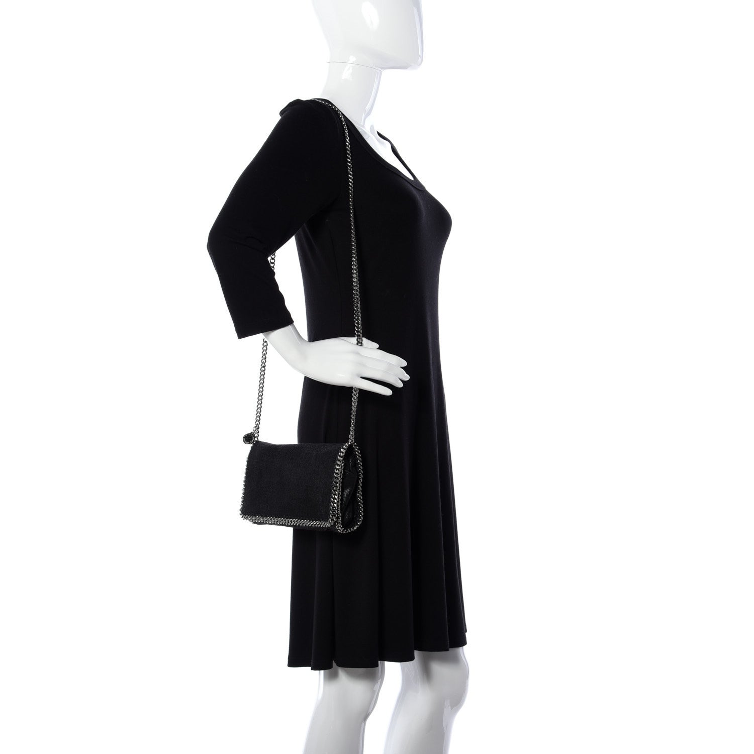 Stella McCartney Shaggy Deer Falabella Crossbody Bag Black 2 of 12