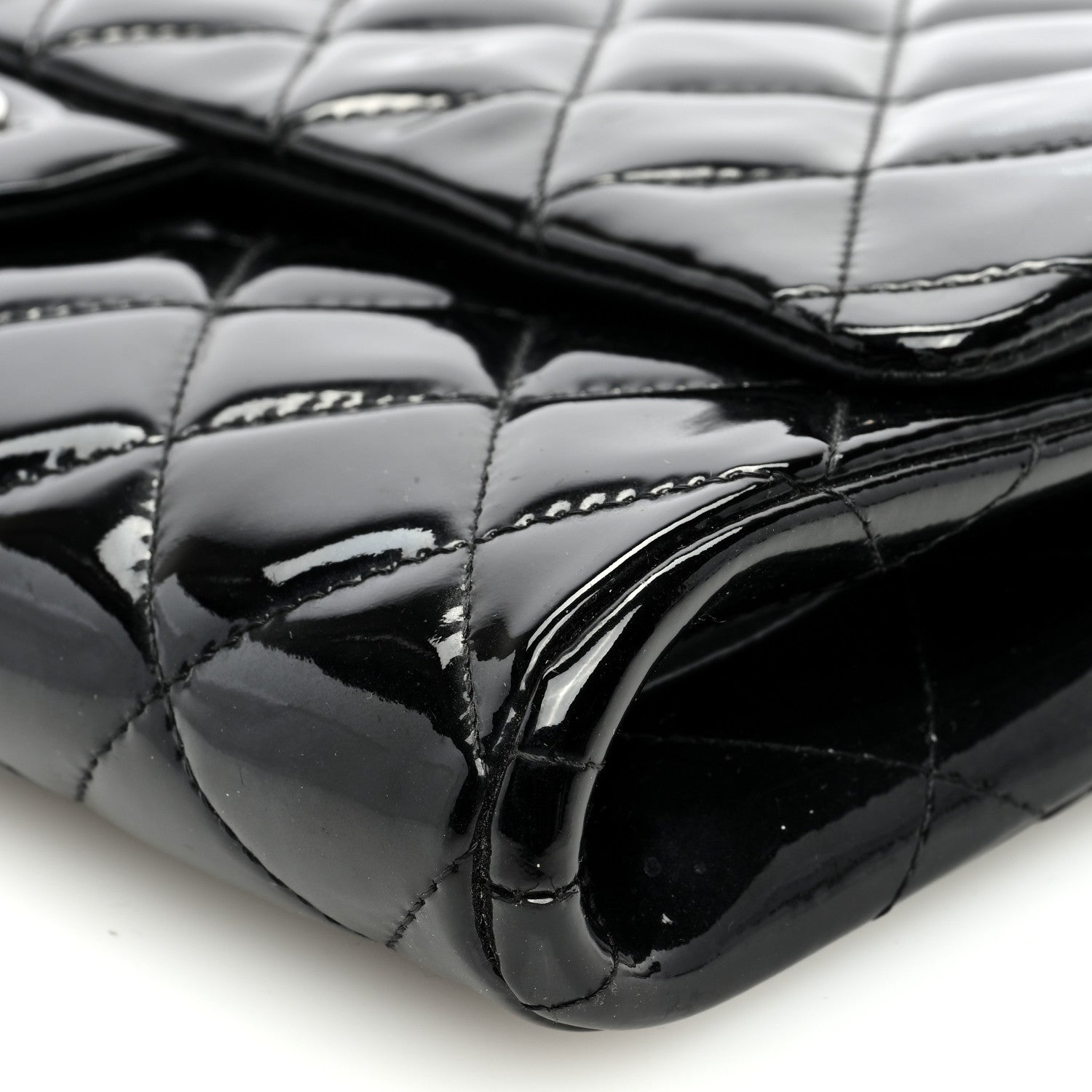Chanel Patent Quilted Clutch with Chain Flap Black 10 of 10