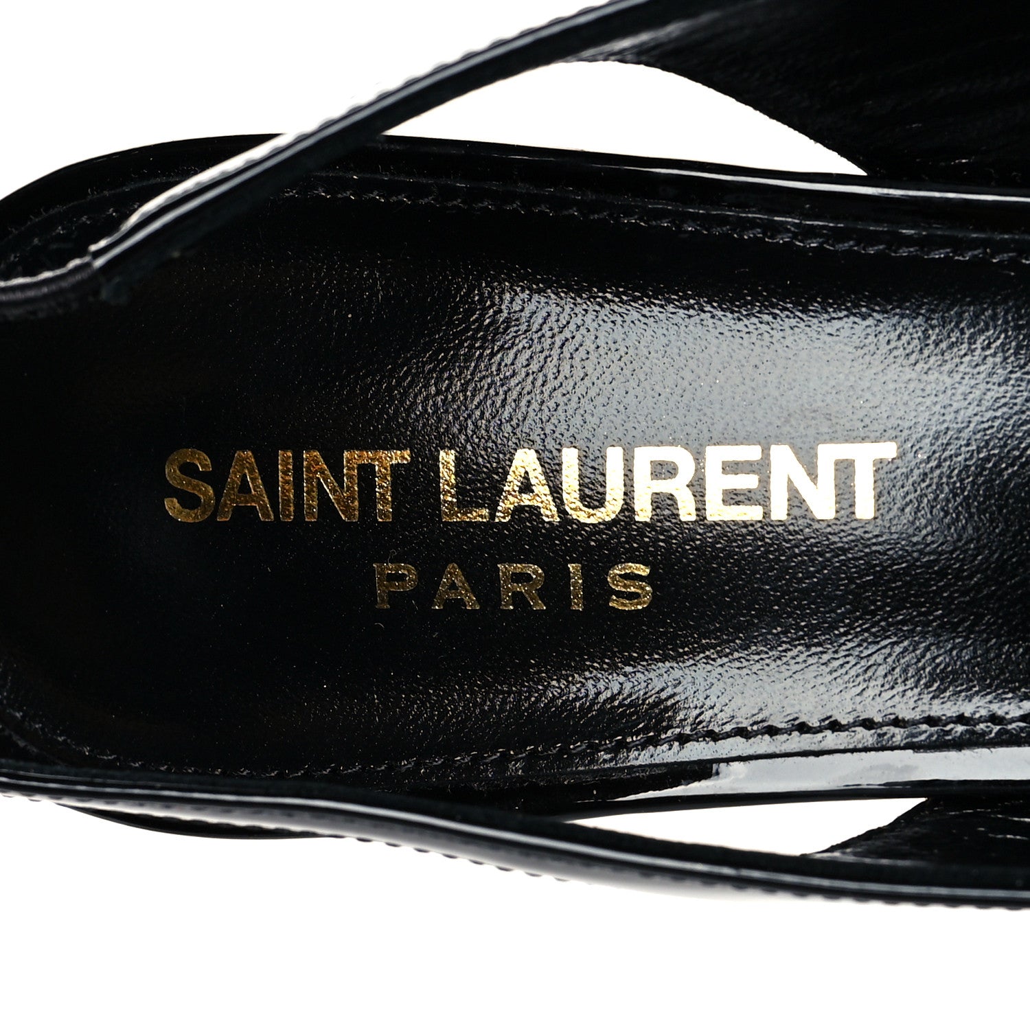 Saint Laurent Patent Opyum Slingback 3.3 Pumps 37 Black 7 of 9