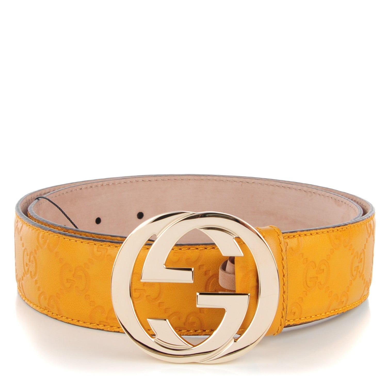 Gucci Guccissima Signature Interlocking G 40mm Belt 85 34 Nectarine 1 of 6