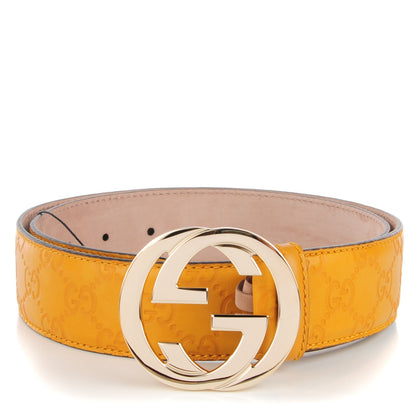 Gucci Guccissima Signature Interlocking G 40mm Belt 85 34 Nectarine 1 of 6
