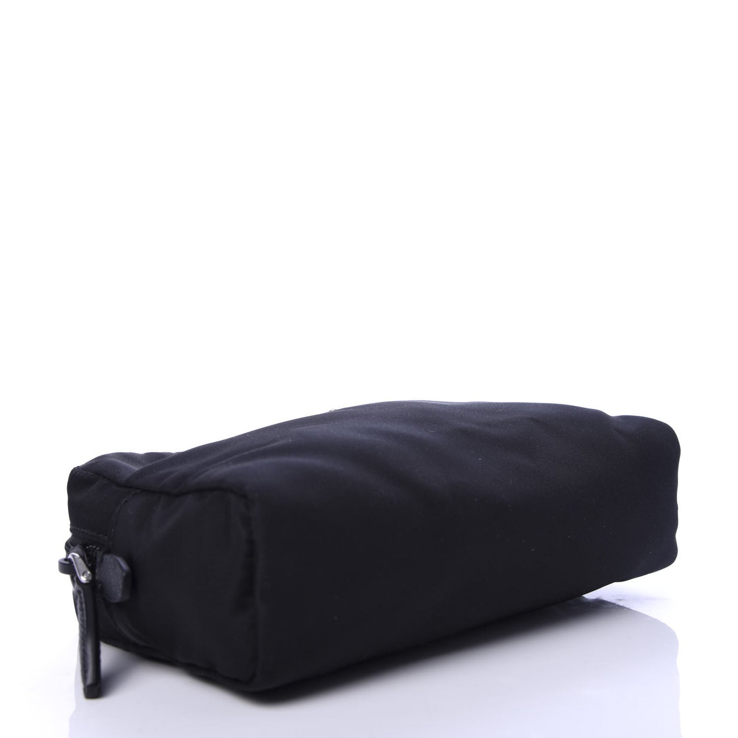 Tessuto Nylon Vela Saffiano Necessaire Wristlet Pouch Black