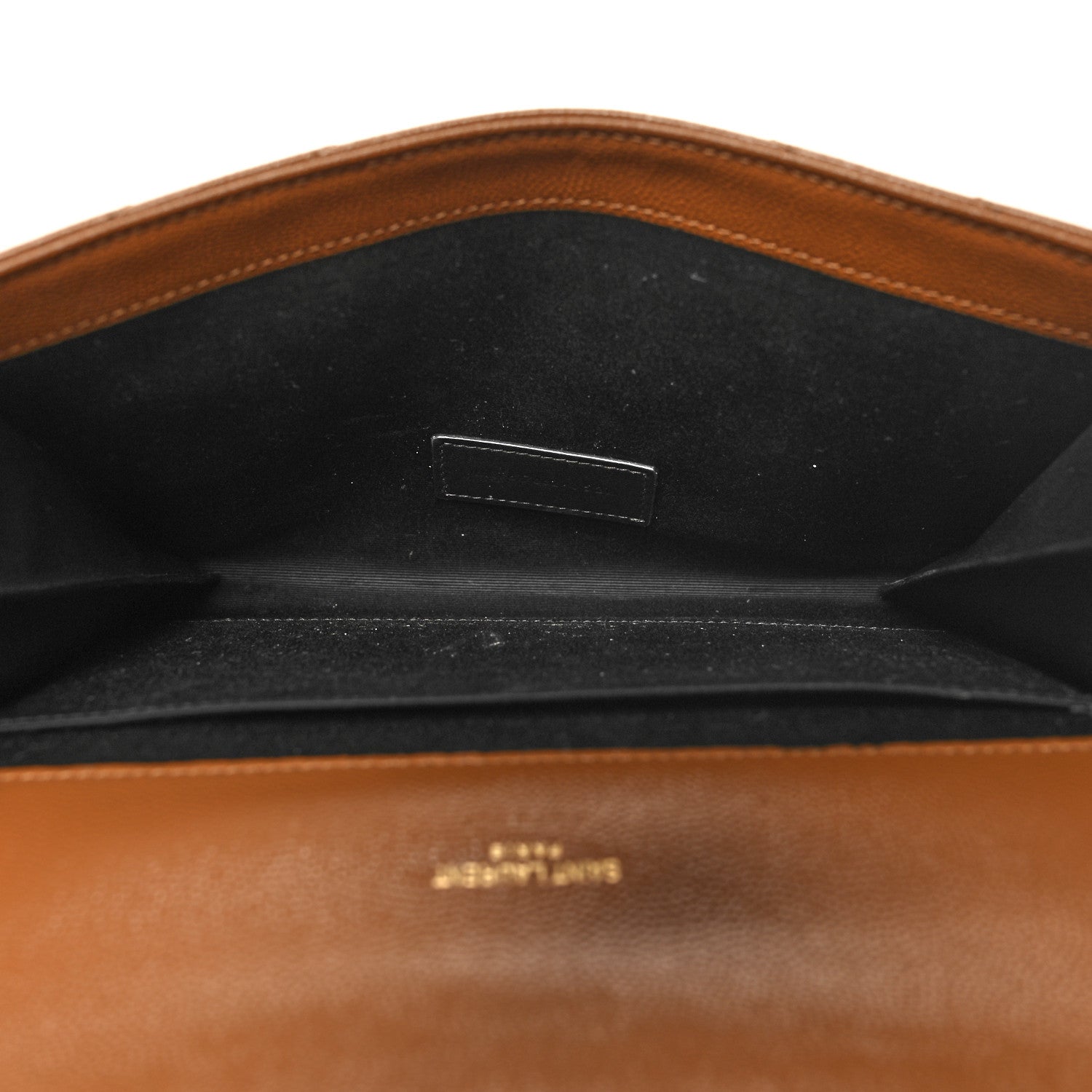 Saint Laurent Grain De Poudre Matelasse Chevron Monogram Cassandre Flap Pouch Natural Dark 5 of 10