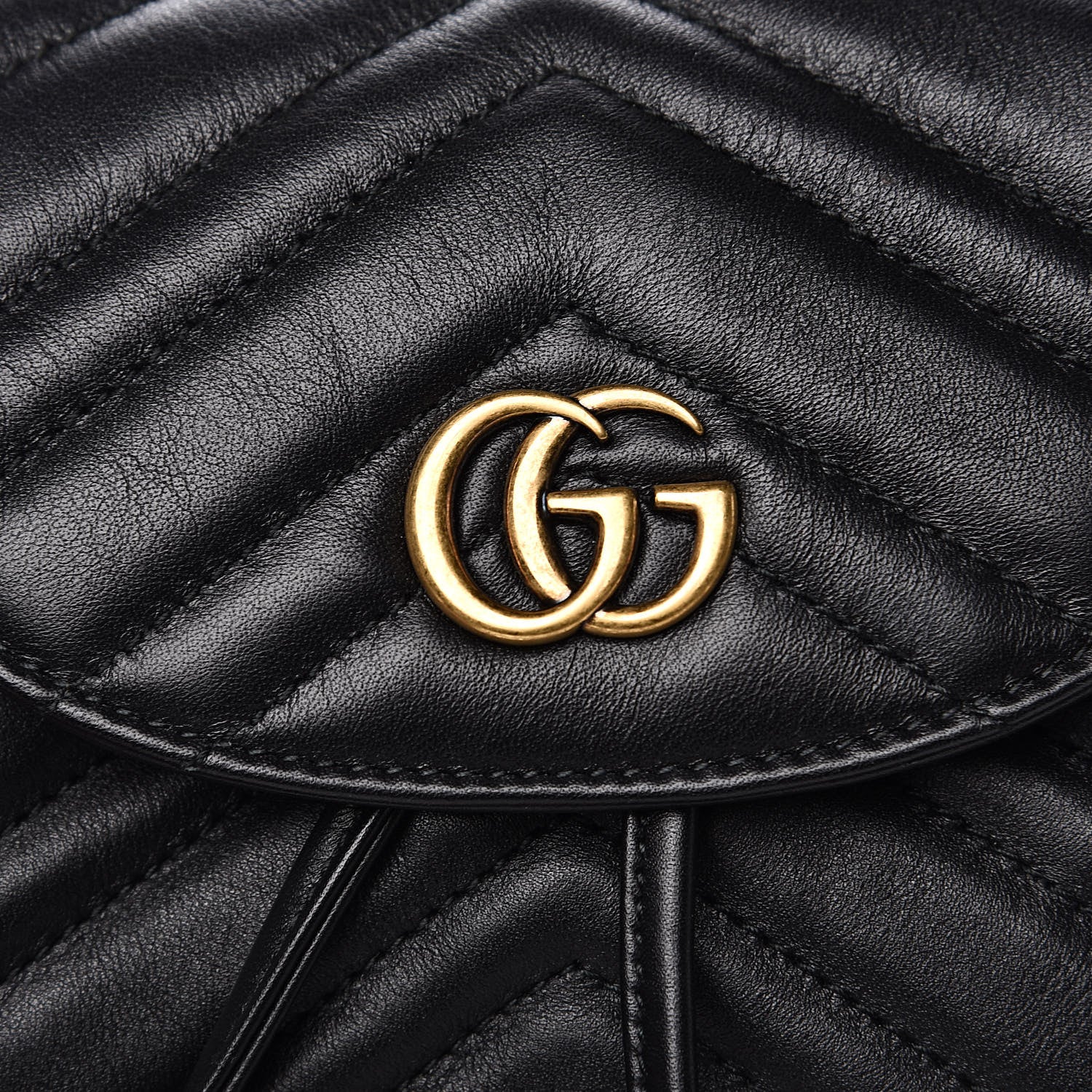 Gucci Calfskin Matelasse GG Marmont Flap Backpack Black 12 of 12