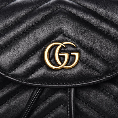 Gucci Calfskin Matelasse GG Marmont Flap Backpack Black 12 of 12