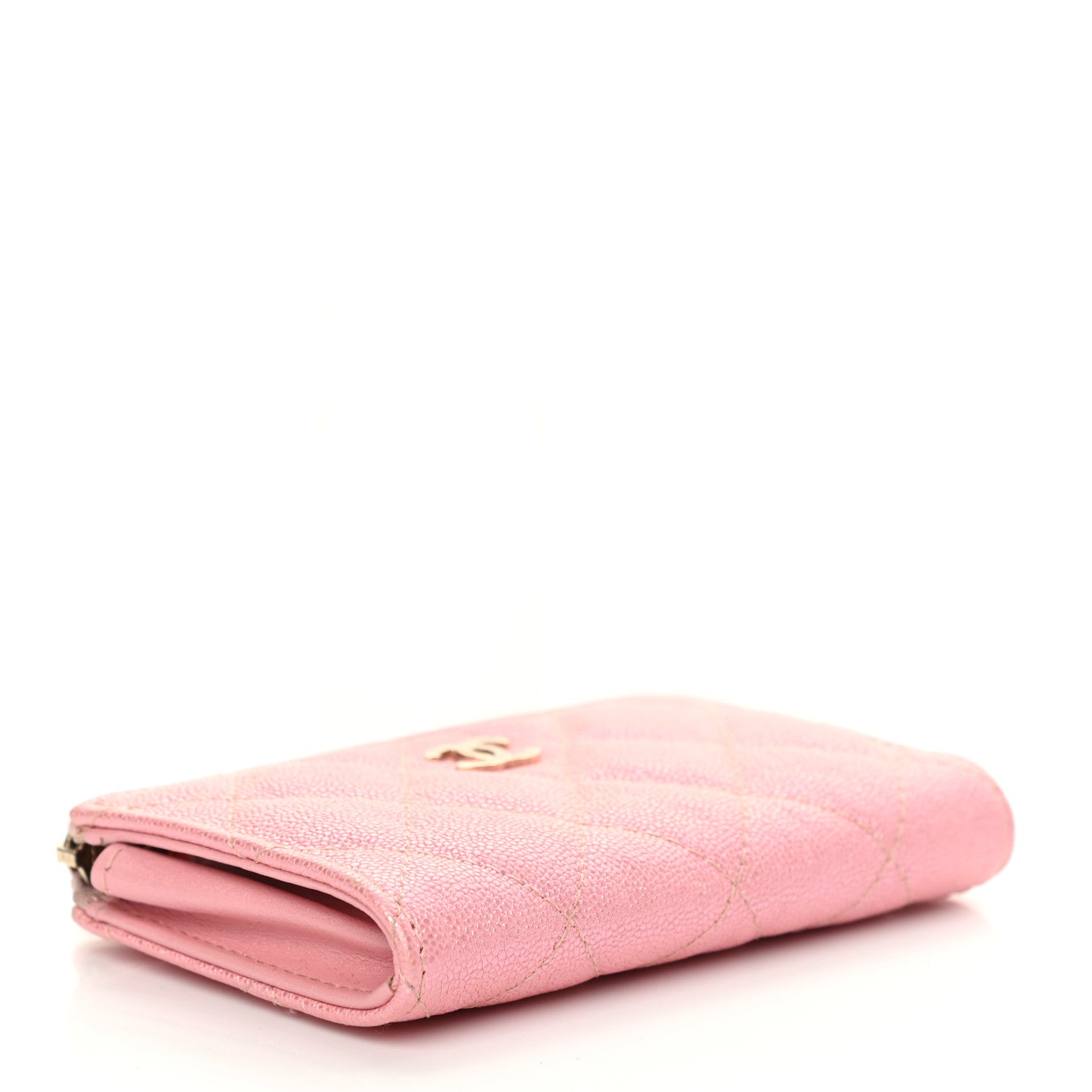 Chanel Iridescent Caviar Quilted Zipped Key Holder Case Rose Pink 4 of 8