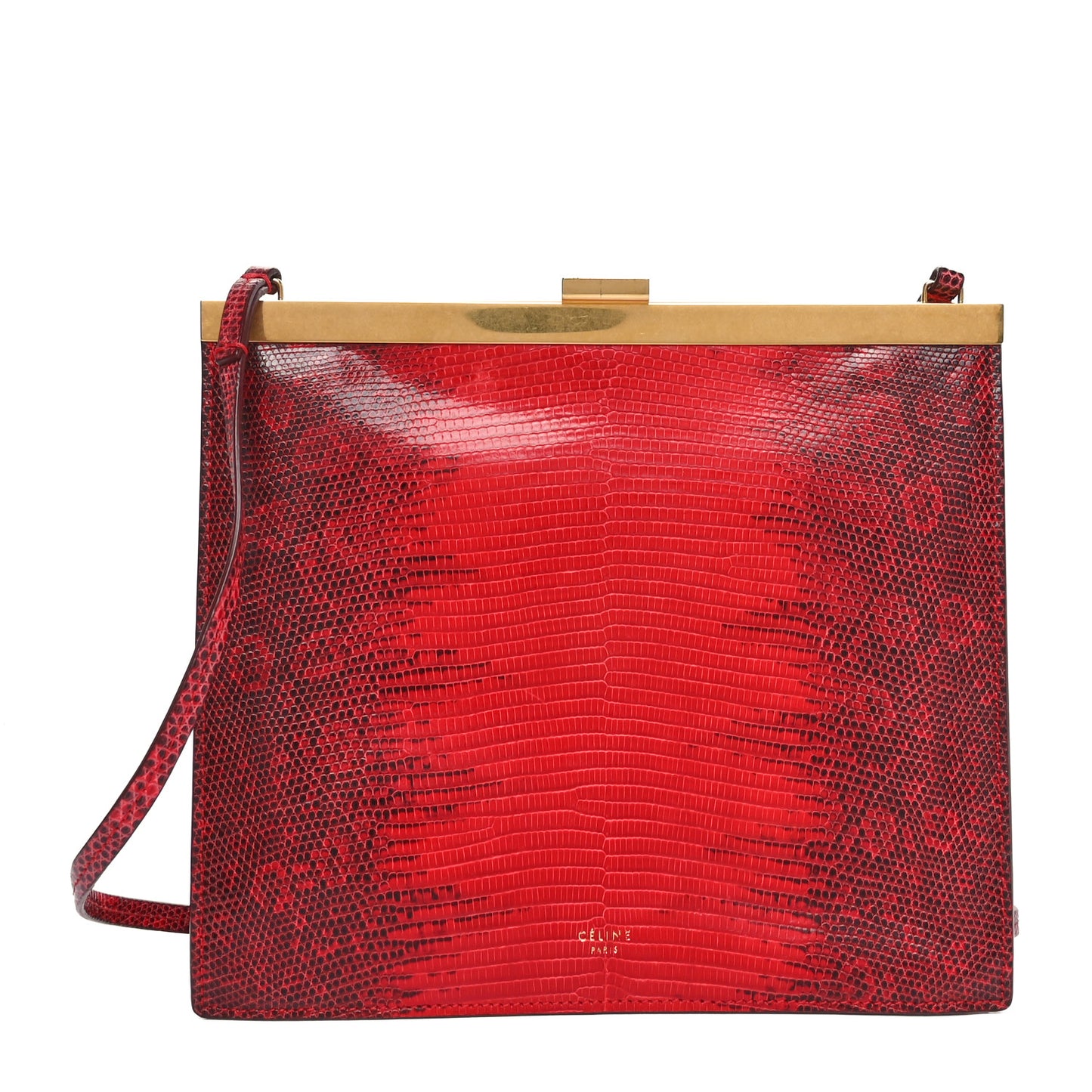 Lizard Mini Clasp Bag Red