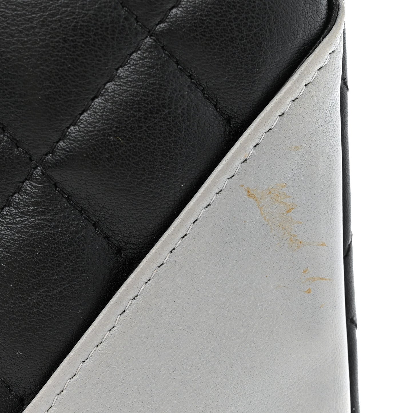 Calfskin Cambon Flat Tote Black Grey